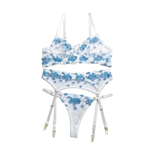 Lingerie grande taille bleu clair en dentelle pour sublimer vos soirées et moments de détente