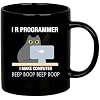 I R Programmer I Make Computer Beep Programmer Gifts To Boyfriend Husband From Girlfriend Wife Cat Lover Programming Student Graduation Gifts Ceramic Coffee Mug 11 oz Black