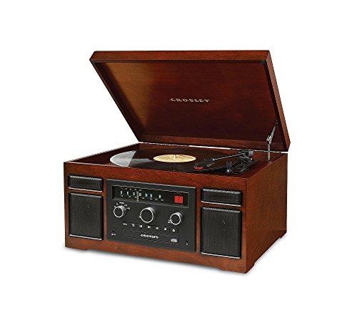 Crosley CR7007A-MA Patriarch Turntable with Radio, CD Player and Aux-In (Mahogany)