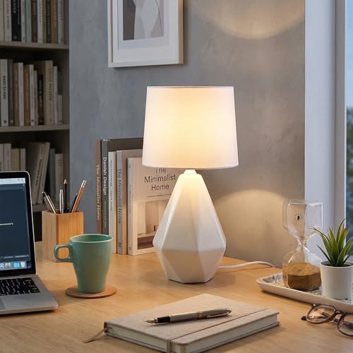 Lámpara de Mesa Cerámica Blanca Moderna Pequeña miniatura 4