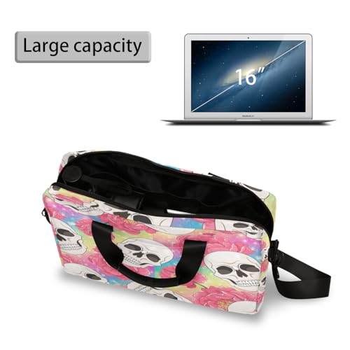Bolso para laptop Skull Flower Blossom 16 pulgadas resistente al agua miniatura 5