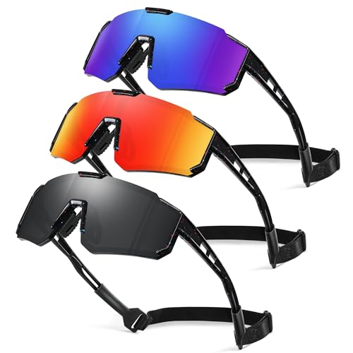 3 Pack Kids Polarized Sunglasses - Youth Baseball Sunglasses for Boys Girls Age 3-12 Sports UV Protection Goggles