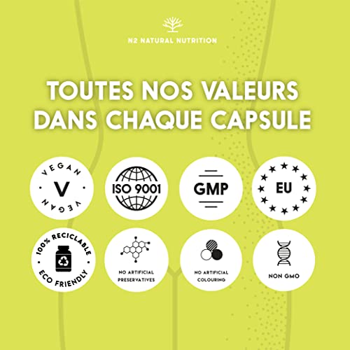 Supplément Brûleur de Graisse Puissant Femme Pré-Workout | Minceur, Fat Burner, Avec du Thé Vert et du Garcinia Cambogia | Supplément Thermogénique | Vegan | 90 gélules | CE. N2 Natural Nutrition – Image 6