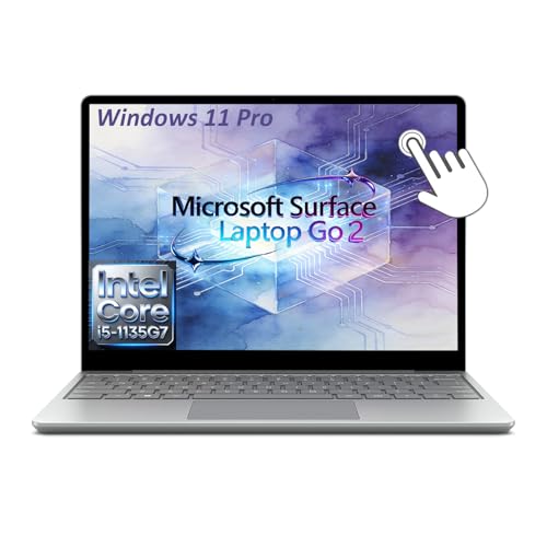 Microsoft Surface Laptop Go 2 Touchscreen Business Laptop, 12.4' HD+(1536×1024), Core i5-1135G7 2.4 GHz, Up to 4.2 GHz, 16GB RAM, 512GB SSD, Windows 11 Pro (Renewed)