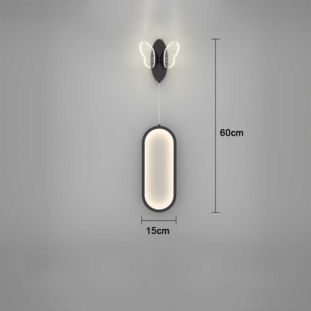 Lampa ścienna LED, wewnętrzne kinkiety, 15 W Kreatywna nordycka lampa motylkowa, nowoczesna artystyczna lampka nocna, do oświetlenia dekoracyjnego kamer