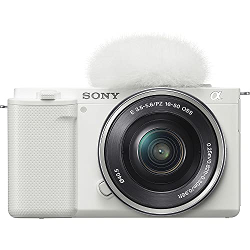 Sony Zv-E10 Mirrorless Camera With 16-50Mm Lens (White) (Ilczv-E10L/W) + 64Gb Memory Card + Filter Kit + External Charger + Npf-W50 Battery + Card Reader + Corel Photo Software + More (Renewed) #TOP3