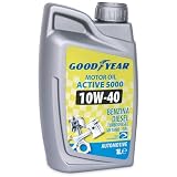 Goodyear Olio Motore 10W-40 Benzina, Diesel e GPL/Metano, 4 Stagioni Active 5000, Semi-Sintetico ad Alte Prestazioni, Protezione Stop & Go e Pulizia Profonda, ACEA A3/B4 API SN, 1L