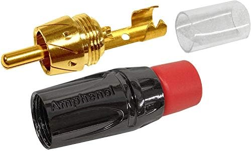 1 Meter RCA Cable Pair - Made with Mogami 2964 High-Definition Audio Interconnect Cable and Amphenol ACPL Black Chrome Body, Gold Plated RCA Connectors (2 cables for left and right channels)