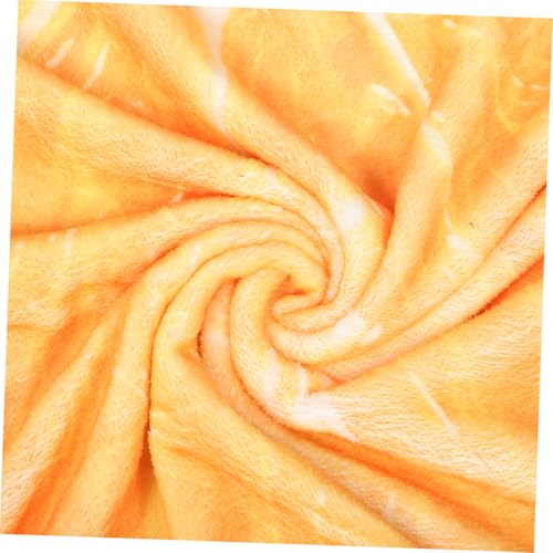 Manta de vellón de naranja estampada de frutas cálida para cama 4