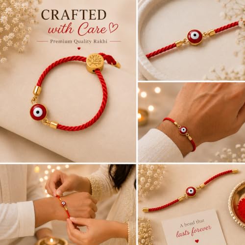 Image of M.F.H Premium Designer Rakhi for Brother | Adjustable Handmade Raki Bracelet |Traditional Raksha Bandhan Gift for Brother | Comfortable & Skin-Friendly RaKi
