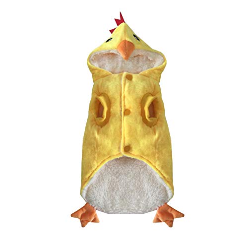 Mogoko Funny Dog Chicken Costume, Pet Halloween Christmas Rooster Cosplay Dress, Adorable Cat Apparel Animal Warm Outfits Clothes(M Size, Yellow) #TOP1