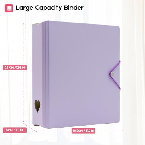 A4 Photo Album for Fujifilm Instax Mini 11 12 9 8+ 8 7+ LiPlay Film, Photocard Binder for Polaroid SnapTouch PIC-300 Z2300 Photo Printer, 2x3 Photo Book for Kpop Card (Purple)