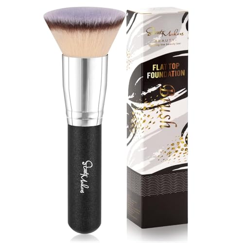 Flat Top Kabuki Foundation Brush, Makeup Brushes Foundation Brush for Liquid Makeup Blending Mineral...