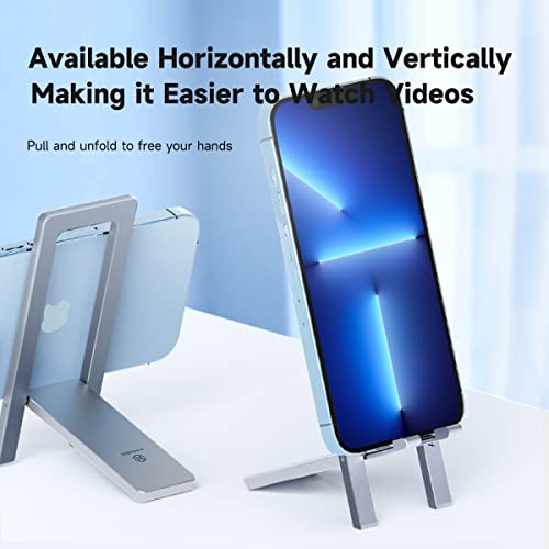 Hagibis Cell Phone Stand For Desk, Foldable Aluminum Phone Holder, Ultra Slim Portable Adjustable Phone Mount For Iphone 13 12 11 Pro Max X Se Xr 8 Plus Samsung Galaxy Ipad Mini Tablet (Grey) #TOP4