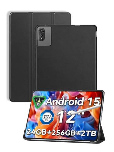 Case for Blackview Mega2 Tablet,NOUKAJU Tablet Protection Cover,Bracket Function,Drop-Resistant,Anti-Scratch,Protection Case for Blackview Mega 2 Tablet 12inch(Black)