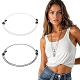 Ouligay 2 Stück Crop Tuck Band für Hemden Sweater, Verstellbare Elastisch Crop Top Band für Oberteile Shirt, Leichte Tuckband Frauen Unsichtbare, Einstecken von Hemden, Ändern Sie den Stil Ihrer Tops