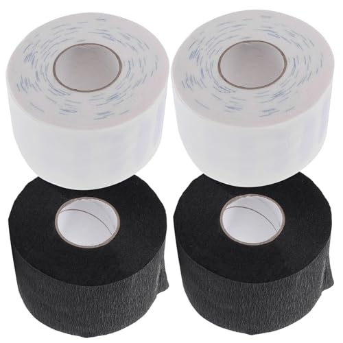 PLAFOPE 4ボリューム使い捨てネックペーパー 襟用ストリップ 髪型用 紙製ヘアサロン用品 ホワイト ブラック 理容室 美容室向け