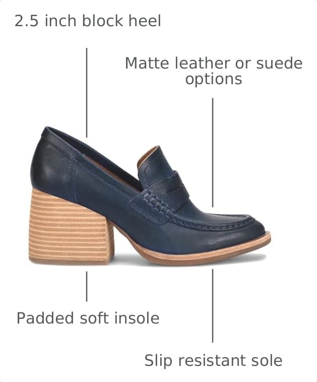 Image of MOOMMO Women Chunky Platform Loafers Pumps Round Closed Toe Slip On Penny Loafers Suede Block High Heels Oxford Shoes Formal Classic Thick Heel Dress Loafer Office Ladies Vintage Comfort 4-11 M US