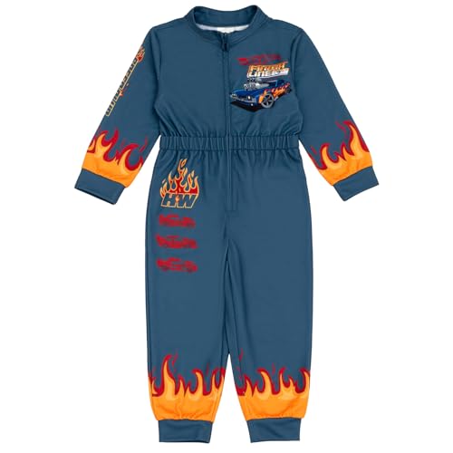 Hot Wheels French Terry Racing Zip Up Coverall Toddler to Big Kid Sizes (2T - 10-12)