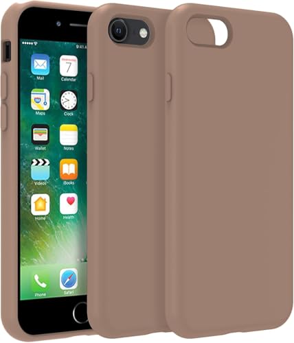 Image of VONZEE Back Cover for iPhone 7 /8 /SE /SE (3rd Gen), Liquid Silicone Gel Rubber Shockproof Candy Phone Cases Compatible for iPhone 7 /8 /SE /SE (3rd Gen) (Brown)
