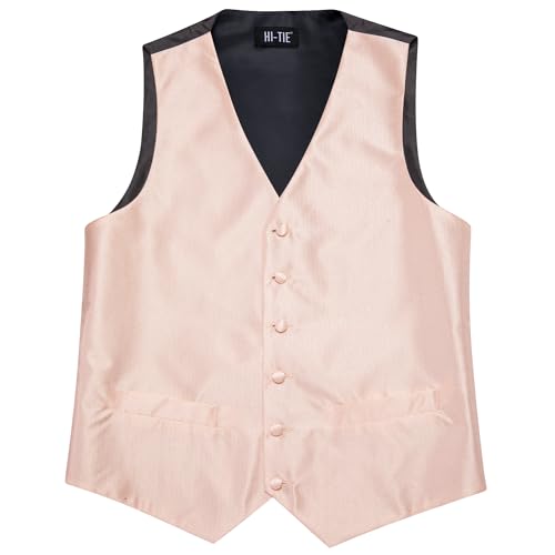 Hi-Tie Mens Suit Vest Tie set Classic Waistcoat and Necktie Handkerchief Cufflinks Suit Wedding Party4