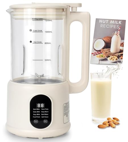 Nut Milk Maker, 40 Oz 8 in 1 Homemade Automatic Plant-Based Milk, Soy Milk, Oat Milk, Almond Milk &...