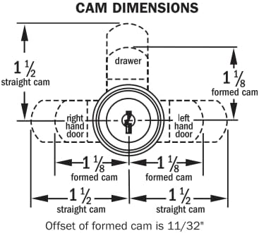 CompX National Disc Tumbler 1-3/16" Cam Lock - Keyed Different - Master Keyed C8073-MKKD-14A