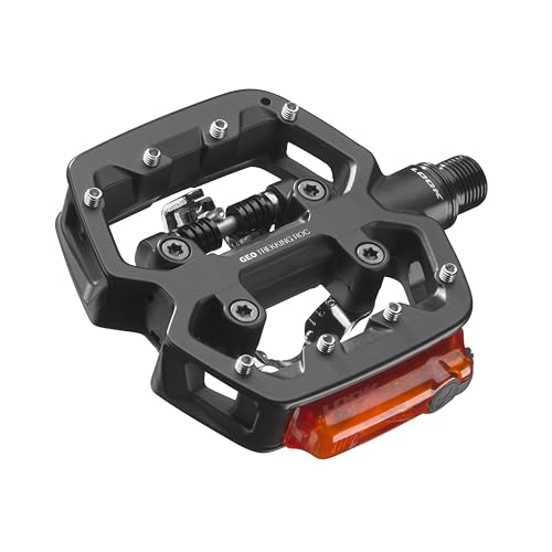 LOOK Cycle - GEO Trekking ROC Vision Bike Pedals - Ultra-Robust Aluminum Hybrid Pedals - 1 Clipless Face, 1 Flat Face - Ideal for Off-Road Use