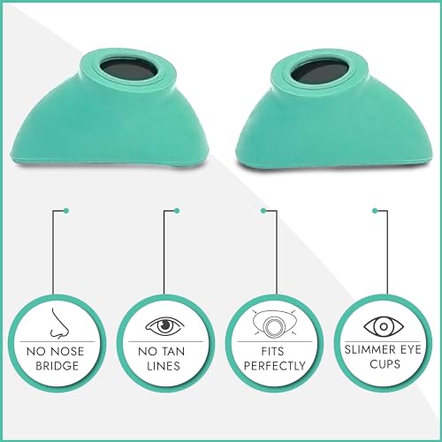 Image of Super Sunnies Slim Flex UV Eye Protection, FDA Compliant Individual Tanning Goggles Eyeshields (Teal)