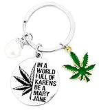Marijuana Gifts for Women Men Cannabis Keychain for Christmas Birthday Funny Weed Leaf Gifts for Pot Smokers Stoner Cannabis Weed Lover Best Friends Mom Dad Marijuana Leaf Jewelry Pot Weed Keyring