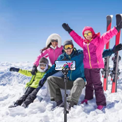 Fugetek 67" Professional Cell Phone Tripod, Portable All in One, Bluetooth Remote, Phone Holder, Compatible with iPhone & Android Devices, Non Skid Feet, Black