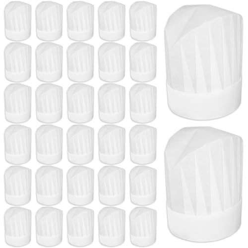 lipetol 30 Pack Chef Hats for Kids Disposable Paper Chefs Hat Bulk DIY Kids Chef Cap for Baking Cooking Activity Pizza Party
