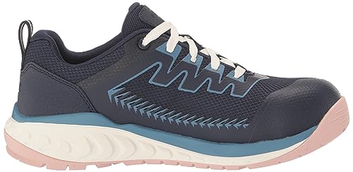 KEEN Utility Women's Arvada Low Height Composite Toe Breathable KEEN Utility Work Sneakers, Naval Academy/Peach Whip, 7.5 W