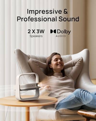 XGIMI Elfin Flip Plus Portable Projector, Google TV with Licensed Netflix, 500 ISO Lumens, 1080P Resolution Home Projector, Build-in Adjustable Stand, Lightweight and Compact Design, Screen Adaption - 3