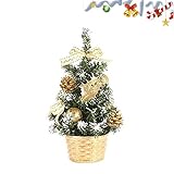 MATERIAL PREMIUM: El árbol de Navidad artificial está hecho de plástico PVC de alta calidad y un embalaje de colores coordinados. Este árbol de Navidad artificial de 25 cm es una gran decoración de escritorio para el próximo día de Navidad.