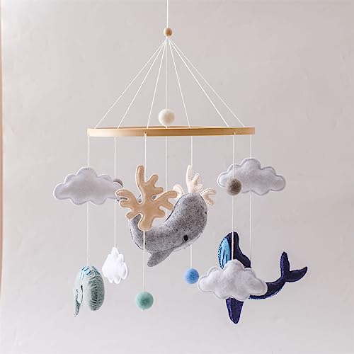 Support mobile en bois pour lit de bébé et table à langer nuages - 5