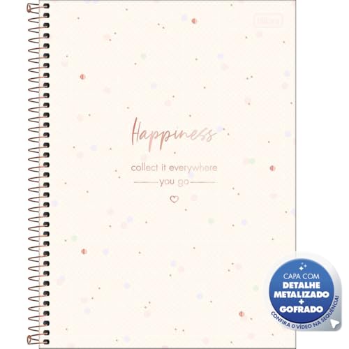 Tilibra - Caderno Espiral Capa Dura Universitário 1 Matéria Soho 80 Folhas - Bolinhas Pequenas - Hap