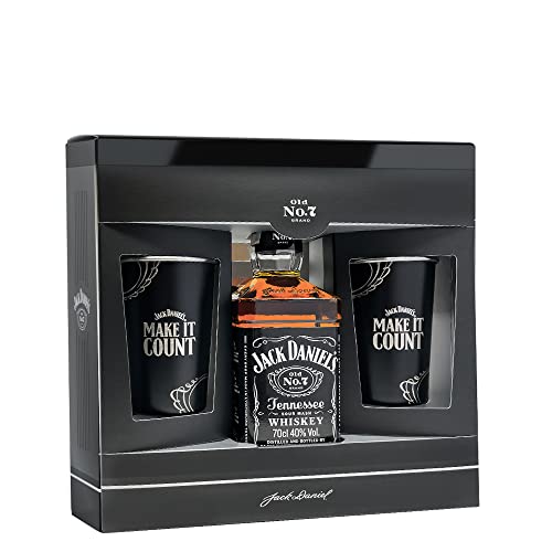 JACK Renforcé Wende - Bettwäsche 2 TLG. 135x200cm Voice of Germany 'Nur die Stimme zählt' mit Leuchteffekt 100% Baumwolle 2 Jack Daniel's Geschenkset + 2 Jack & Cola Metal Becher Set (1 x 0.7 l) Bourbon Whisky