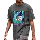 Herren-Sommer-Strand-Persönlichkeits-Buchstaben-Druck-Rundhals-Kurzarm-T-Shirt Uhr Billig