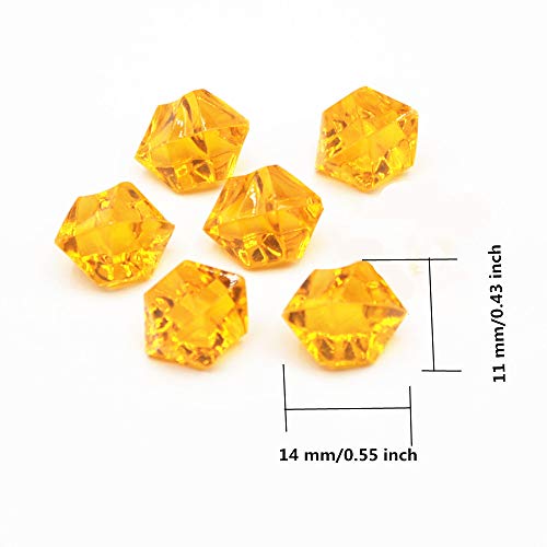 14X11 Mm Acrylic Color Faux Ice Rock Crystals Treasure Gems For Table Scatters, Vase Fillers, Fish Tank, Party Decoration, Arts & Crafts (Orange) #TOP1