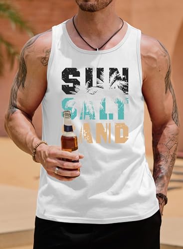 Image of VOGSTART Mens Hawaiian Beach Tank Tops Summer Vacation Muscle Top Graphic Sleeveless Shirts (S-3XL)