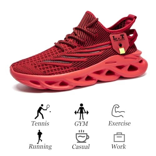Image of Mens Running Shoes Gym Slip on Sneakers Non Slip Walking Tennis Sports Work Athletic Workout Casual Lightweight Breathable Fashion