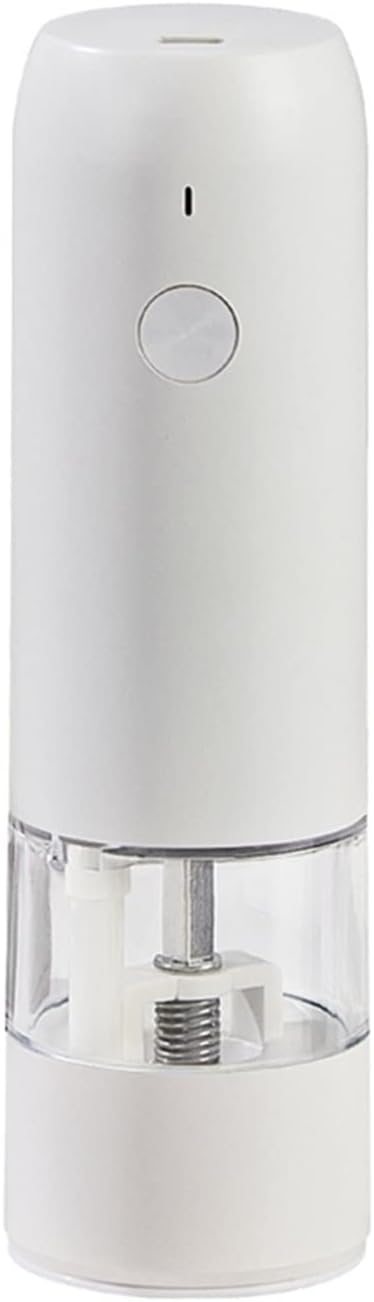 Spice Grinder Electric Automatic Mill Pepper and Salt Grinder USB Charging Spice Salt Pepper Grinder with LED Light Salt and Pepper Shakers(Black)