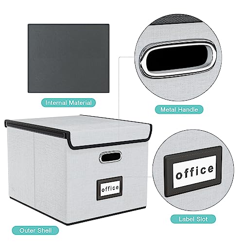 Huolewa Caixa organizadora de arquivos portátil, caixa organizadora de documentos de escritório com