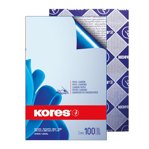 Kores A4 blaues Kohlepapier, 21,3 x 33 cm, 100 Blatt