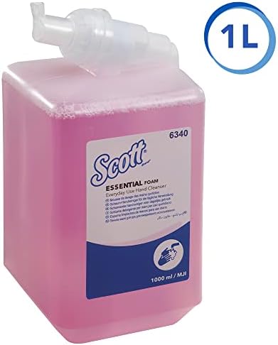 Scott Essential Foam Everyday Use Hand Wash 6340 - Scented Foaming Hand Soap - 6 x 1 Litre Pink Hand Wash Refills (6 Litre total)