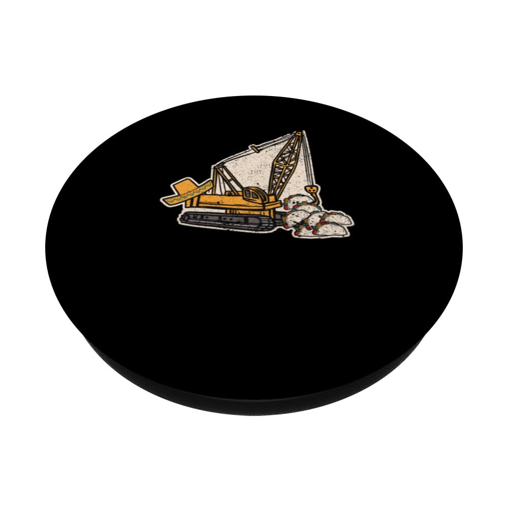 Mexican Crane Tacos Cinco De Mayo Fiesta Mexico Lover PopSockets Swappable PopGrip, Black - Image 2