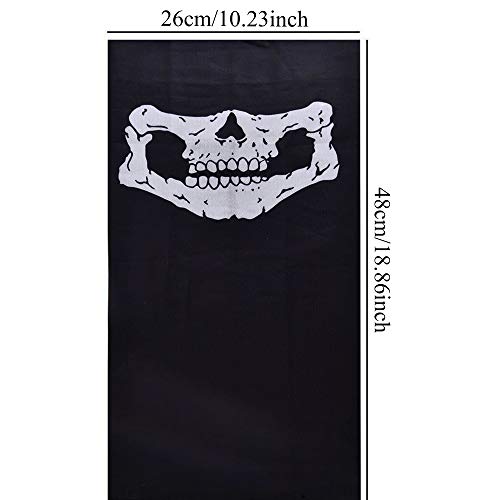 ZKSM 3Pcs Skull Mask Breathable Face Masks Black Seamless Balaclava Mask for Outdoor