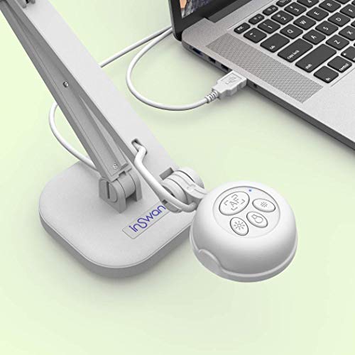 INSWAN INS-2 13 MP USB Document Camera for 4K Ultra HD A3-Size Capture, with Dual-Mode Auto Focus and LED Supplemental Light; Excellent for in-Class and Remote Teaching and Web Conferencing.