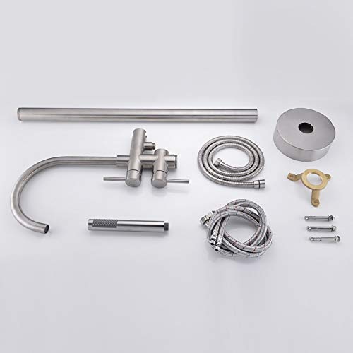 Artiqua Freestanding Tub Filler Bathtub Faucet Brushed Nickel Floor Mounted Faucets With Handheld Shower #TOP5